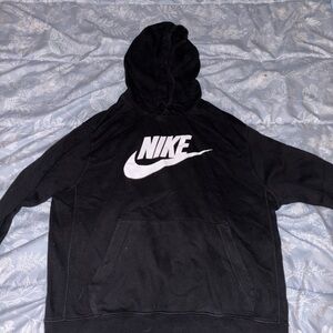 Nike Black Hoodie with White Logo